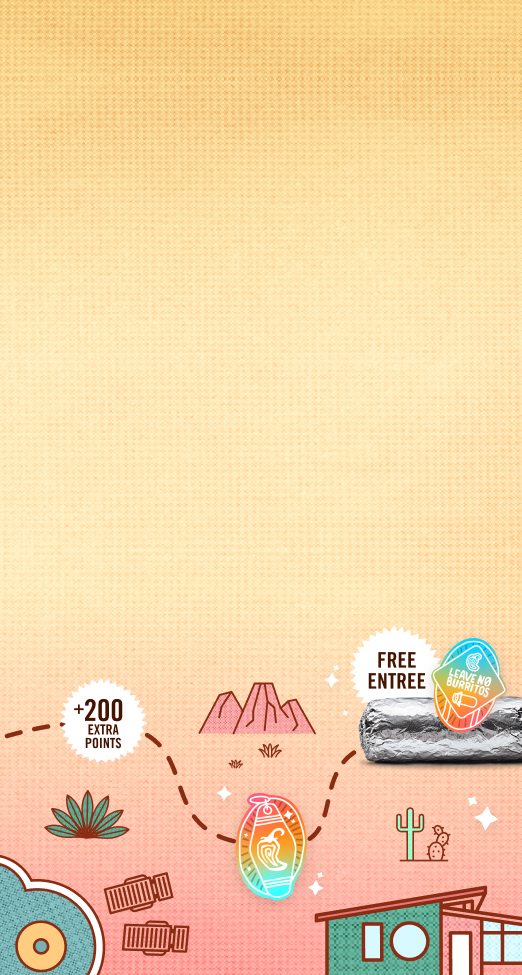 llustrated journey map highlighting exclusive rewards that can be unlocked with the Summer of Extras, including +25 Rewards points, +200 Rewards points, and a free entrée.
